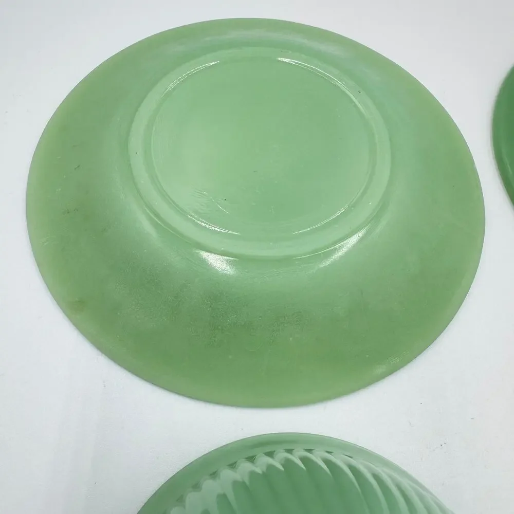 Fire King Coffee Tea Cup & Saucer Jane Ray JadeIte by ANCHOR HOCKING 5pc Set